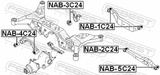 Febest NAB-2C24 Rear Rod Bushing