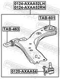 Febest 0124-AXAA52LH Left Lower Front Arm