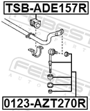 Febest TSB-ADE157R Rear Stabilizer Bar Bush D22