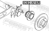Febest 0282-N16R Rear Wheel Hub