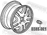 Febest 0385-001 Wheel Nut M12X1.5 L24.6