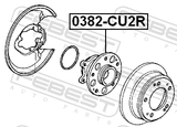 Febest 0382-CU2R Rear Wheel Hub