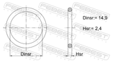 Febest 04400-004 O-Ring 14.9X2.4