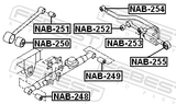 Febest NAB-253 Rear Rod Bushing