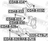 Febest CDAB-029 Bushing, Rear Lower Control Arm