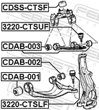 Febest 3220-CTSUF Ball Joint Front Upper Arm
