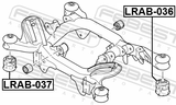 Febest LRAB-037 Rear Crossmember Bushing