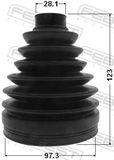 Febest 0217P-J32 Boot Outer CV Joint Kit Pvc 97.3X123X28.1