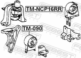 Febest TM-NCP16RR Rear Engine Mount