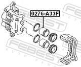 Febest 0276-A33F Front Caliper Piston D42.8