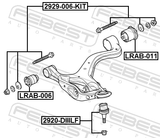 Febest 2929-006-KIT Repair Kit, Camber Adjusting Eccentric Bolt