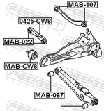 Febest MAB-CW8 Bushing, Rear Trailing Arm