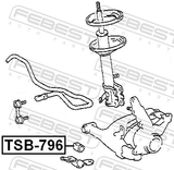 Febest TSB-796 Front Stabilizer Bar Bush D25