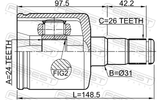 Febest 2711-S80ATLH Inner CV Joint Left 24X31X26