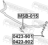 Febest 0423-902 Front Right Stabilizer Link / Sway Bar Link