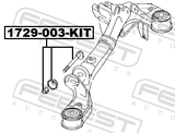 Febest 1729-003-KIT Repair Kit, Camber Adjusting Eccentric Bolt