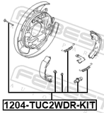 Febest 1204-TUC2WDR-KIT Brake Shoe Fitting Kit