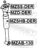 Febest MZSHB-DER Rear Shock Absorber Boot (Set For One Side)