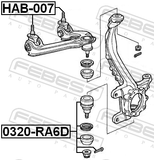 Febest HAB-007 Bushing, Front Upper Control Arm