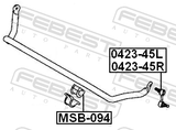Febest MSB-094 Front Stabilizer Bar Bush D28