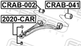 Febest CRAB-041 Rear Bushing, Front Control Arm (Hydro)