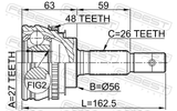 Febest 0110-012A48 Outer CV Joint 27X56X26