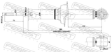 Febest 04110-004R Rear Shock Absorber Gas.Twin Tube
