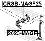 Febest CRSB-MAGF25 Front Stabilizer Bar Bush D25