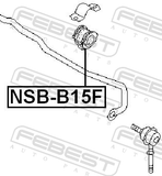 Febest NSB-B15F Front Stabilizer Bar Bush D20