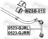 Febest MZSB-015 Rear Stabilizer Bar Bush D12.4