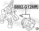 Febest 0882-G12MR Rear Wheel Hub