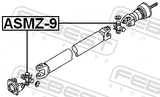 Febest ASMZ-9 Cross Shaft Joint, Drive Shaft 26.5X48/71