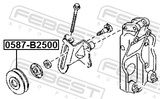 Febest 0587-B2500 Tension Pulley