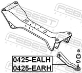 Febest 0425-EARH Rear Upper Right Link With Ball Joint
