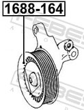 Febest 1688-164 Pulley Idler
