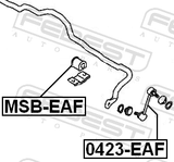Febest 0423-EAF Front Stabilizer Link / Sway Bar Link