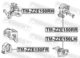 Febest TM-ZZE150RH Right Engine Mount (Hydro)