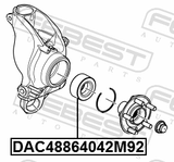 Febest DAC48864042M92 Rear Wheel Bearing 48X86X40X42