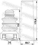 Febest VWSHB-TOURR-KIT Boot With Jounce Bumper Rear Shock Absorber Kit