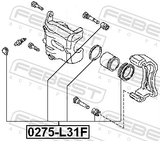 Febest 0275-L31F Front Brake Caliper Repair Kit (Set For Two Sides)