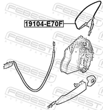 Febest 19104-E70F Outer Door Lock Cable