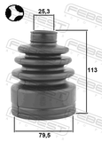 Febest 0315-YF6RHT Boot Inner CV Joint Kit 79.5X113X25