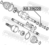 Febest AS-356220 Axle Shaft Bearing 35X62X20