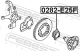 Febest 0282-E25F Front Wheel Hub Kit