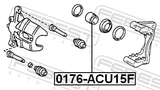 Febest 0176-ACU15F Front Caliper Piston D60.3