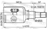 Febest 1611-213RH Inner CV Joint Right 24X35X24