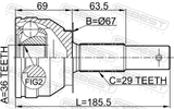 Febest 0210-A60 Outer CV Joint 36X67X29