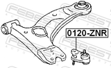 Febest 0120-ZNR Ball Joint Front Lower Arm