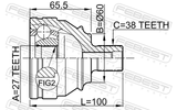 Febest 2310-028 Outer CV Joint 27X60X38