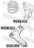 Febest RNAB-012 Bushing, Front Lower Control Arm